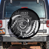 Personalised FSM Culture Day Spare Tire Cover Hammerhead Shark Tribal 2024 LT9 Black - Polynesian Pride