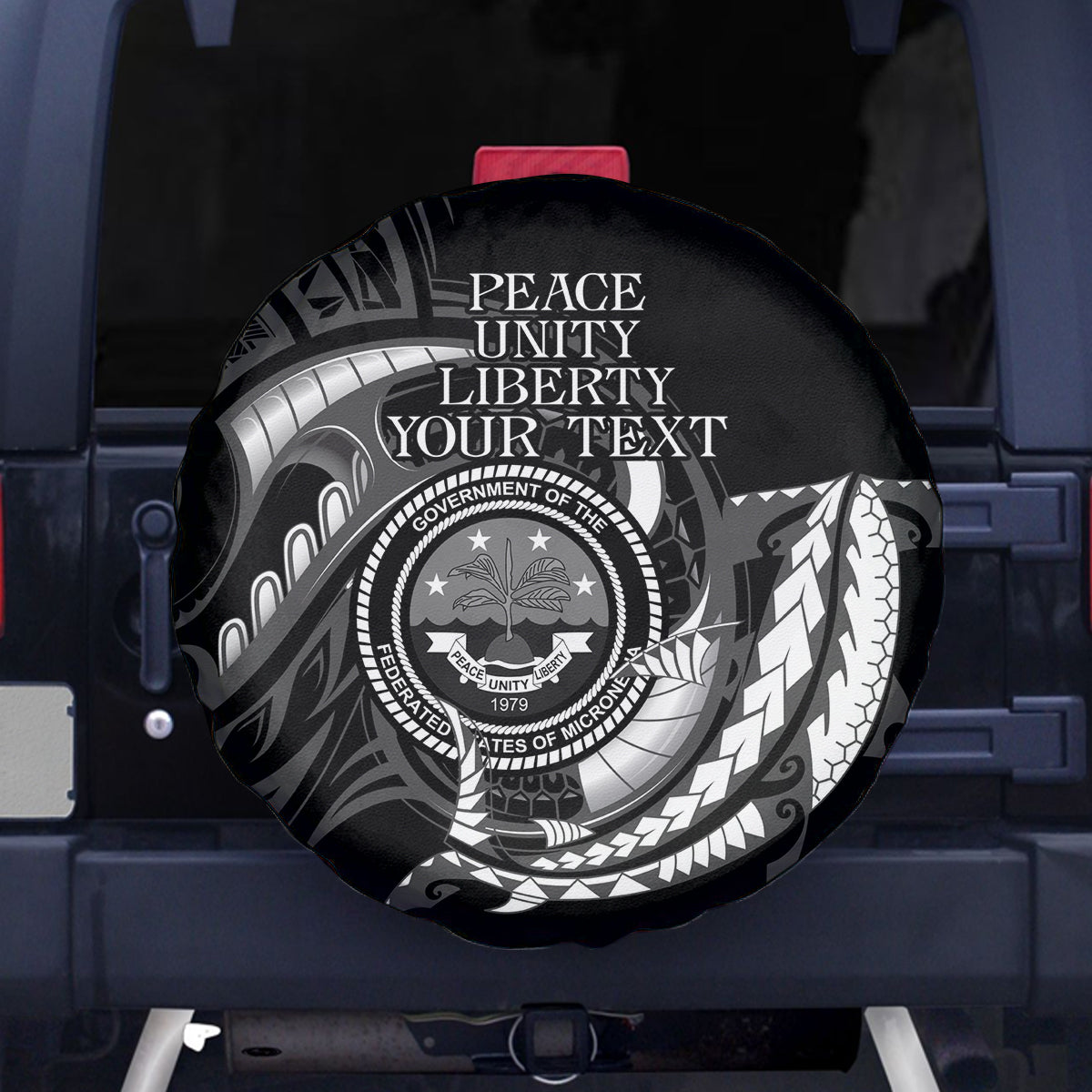 Personalised FSM Culture Day Spare Tire Cover Hammerhead Shark Tribal 2024 LT9 - Polynesian Pride