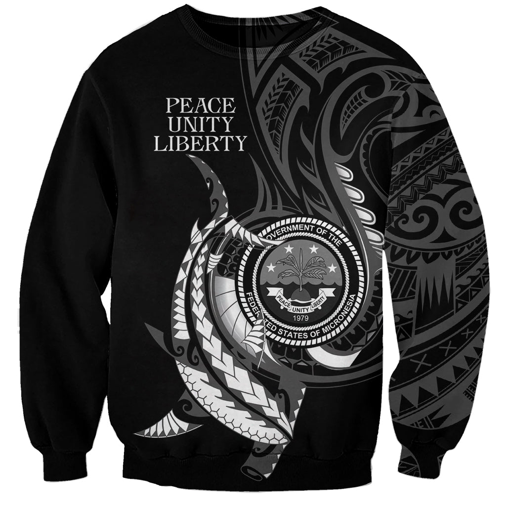 Personalised FSM Culture Day Sweatshirt Hammerhead Shark Tribal 2024 LT9 Unisex Black - Polynesian Pride