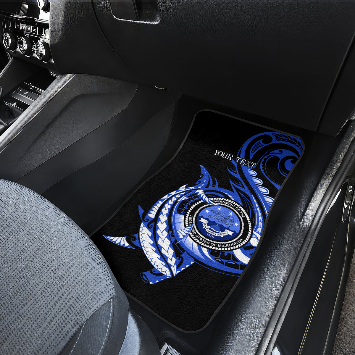 Personalised Chuuk FSM Culture Day Car Mats Hammerhead Shark Tattoo 2024