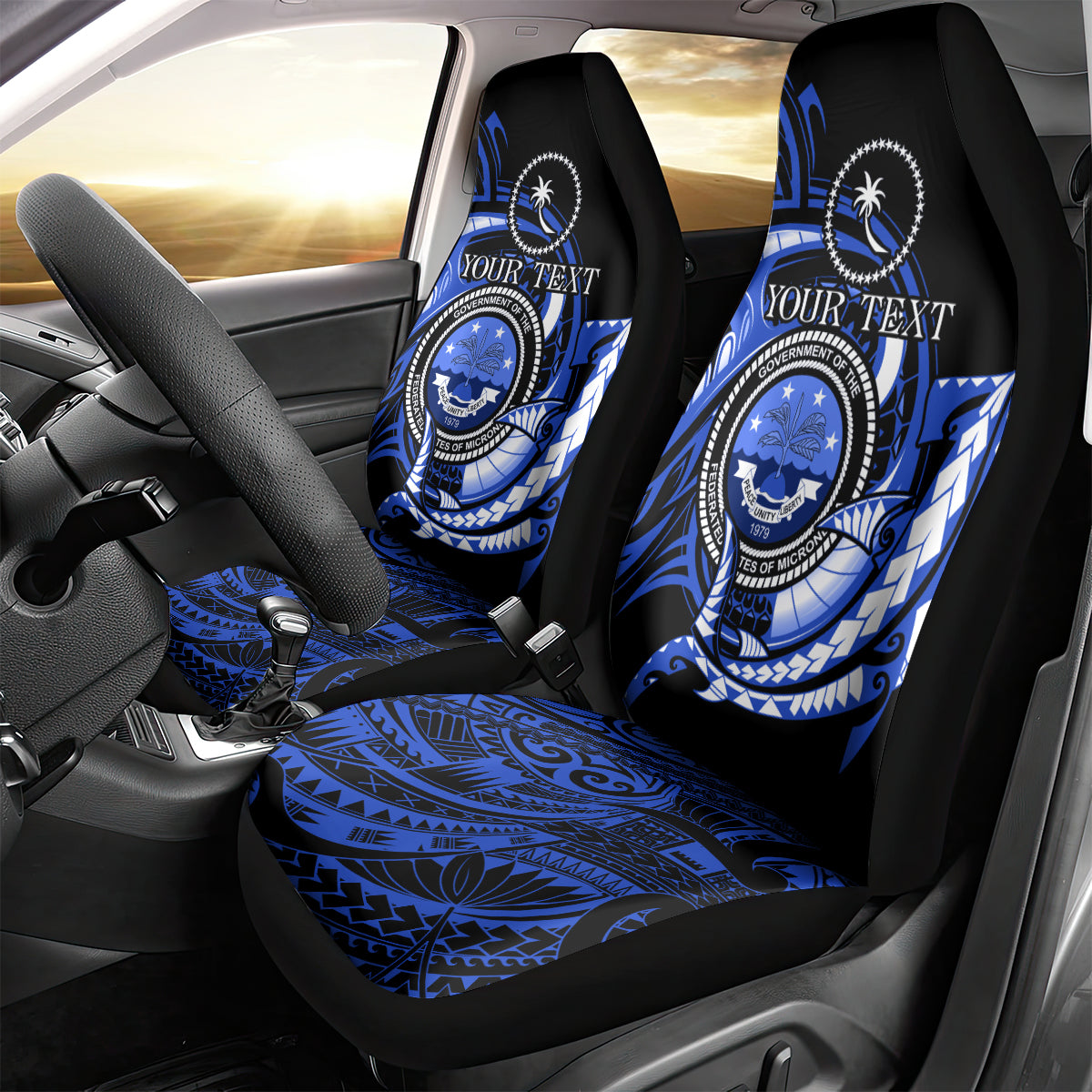 Personalised Chuuk FSM Culture Day Car Seat Cover Hammerhead Shark Tattoo 2024 LT9 - Polynesian Pride