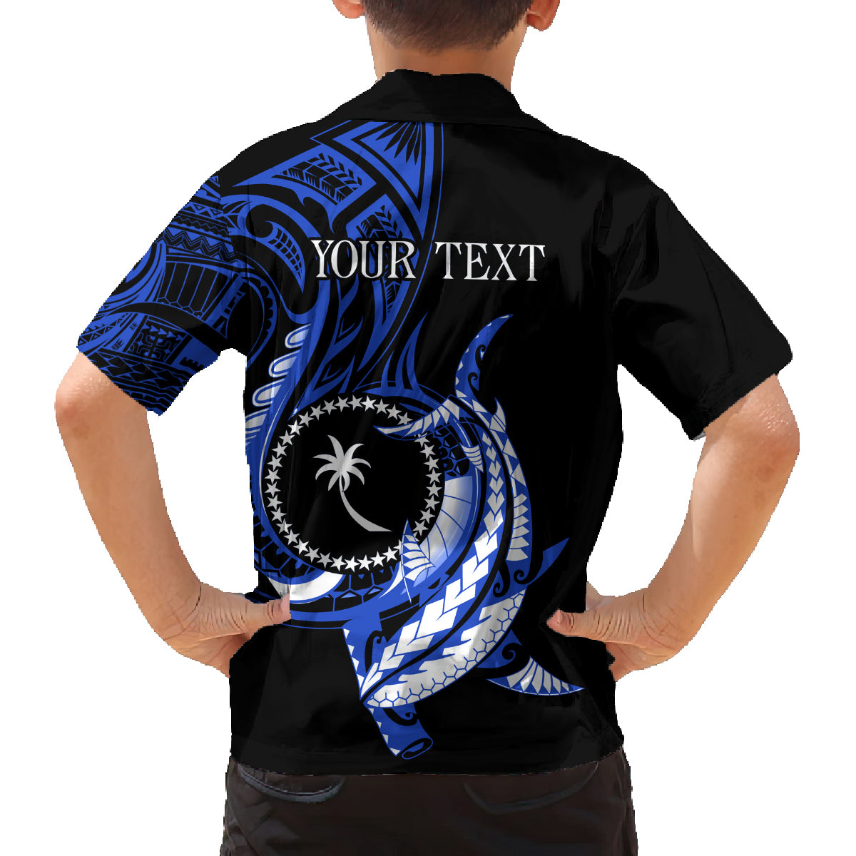 Personalised Chuuk FSM Culture Day Family Matching Off Shoulder Short Dress and Hawaiian Shirt Hammerhead Shark Tattoo 2024 LT9 - Polynesian Pride