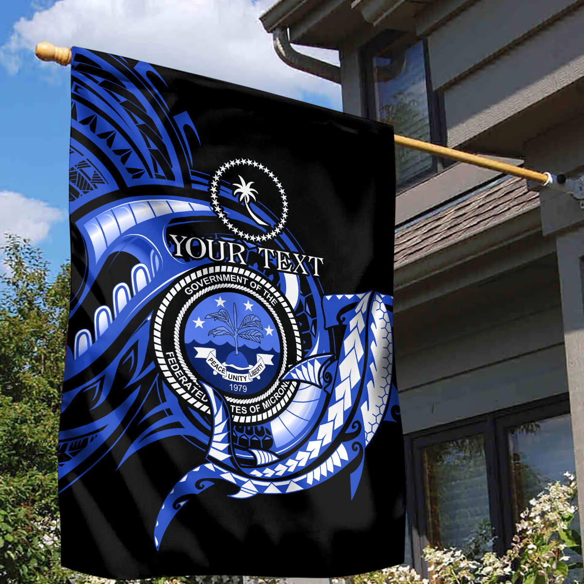 Personalised Chuuk FSM Culture Day Garden Flag Hammerhead Shark Tattoo 2024 LT9 - Polynesian Pride