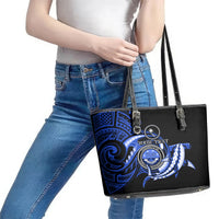 Personalised Chuuk FSM Culture Day Leather Tote Bag Hammerhead Shark Tattoo 2024 LT9 - Polynesian Pride
