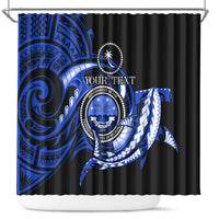 Personalised Chuuk FSM Culture Day Shower Curtain Hammerhead Shark Tattoo 2024 LT9 Blue - Polynesian Pride