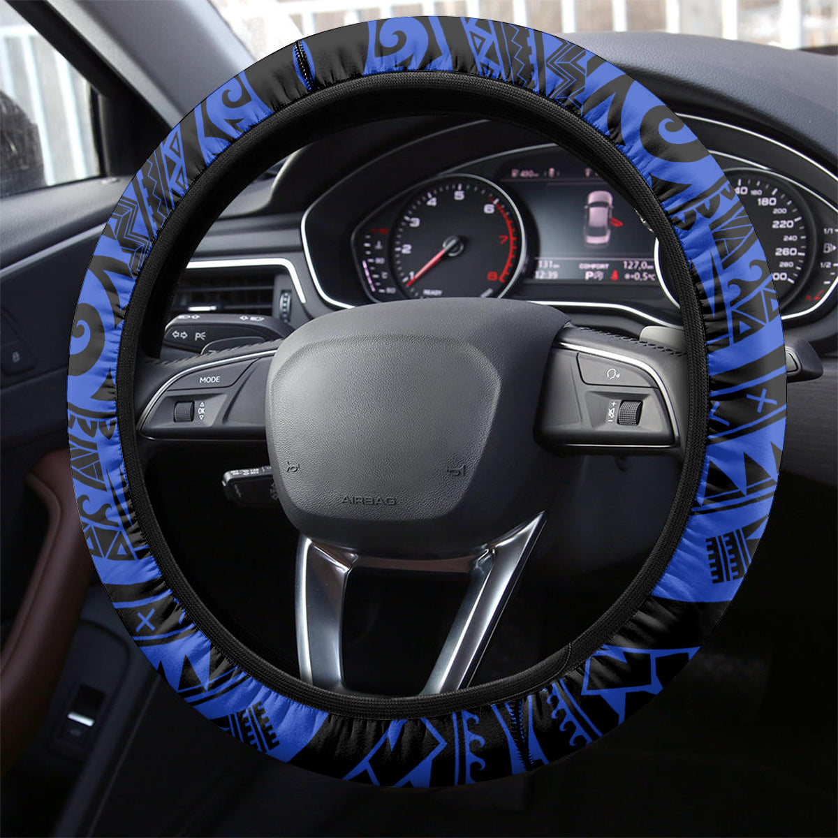 Personalised Chuuk FSM Culture Day Steering Wheel Cover Hammerhead Shark Tattoo 2024 LT9 - Polynesian Pride