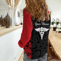 New Zealand Nurse RN 2026 Personalised Women Casual Shirt Red Maori Pattern Cultural Pride LT9 - Polynesian Pride