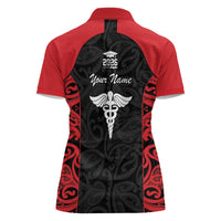 New Zealand Nurse RN 2026 Personalised Women Polo Shirt Red Maori Pattern Cultural Pride LT9 - Polynesian Pride