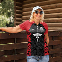 New Zealand Nurse RN 2026 Personalised Women Polo Shirt Red Maori Pattern Cultural Pride LT9 - Polynesian Pride