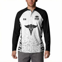 New Zealand Nurse RN 2026 Personalised Button Sweatshirt White Maori Pattern Cultural Pride