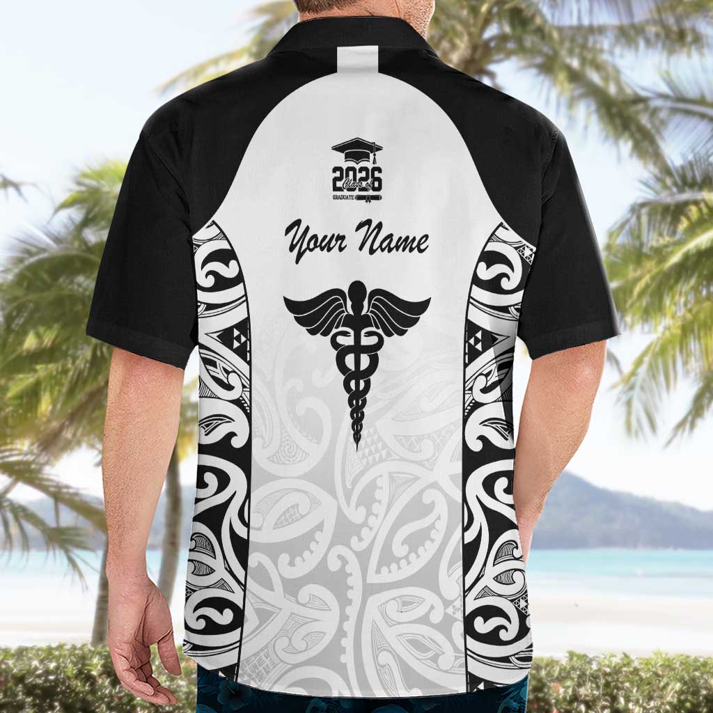 New Zealand Nurse RN 2026 Personalised Hawaiian Shirt White Maori Pattern Cultural Pride