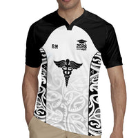 New Zealand Nurse RN 2026 Personalised Rugby Jersey White Maori Pattern Cultural Pride