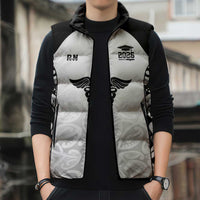 New Zealand Nurse RN 2026 Personalised Sleeveless Puffer Jacket White Maori Pattern Cultural Pride