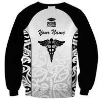New Zealand Nurse RN 2026 Personalised Sweatshirt White Maori Pattern Cultural Pride