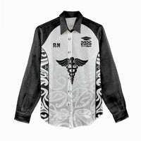 New Zealand Nurse RN 2026 Personalised Women Casual Shirt White Maori Pattern Cultural Pride LT9 - Polynesian Pride