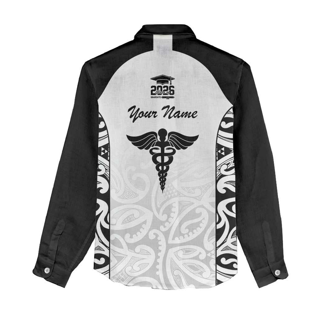 New Zealand Nurse RN 2026 Personalised Women Casual Shirt White Maori Pattern Cultural Pride LT9 - Polynesian Pride
