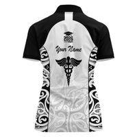New Zealand Nurse RN 2026 Personalised Women Polo Shirt White Maori Pattern Cultural Pride LT9 - Polynesian Pride