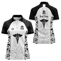 New Zealand Nurse RN 2026 Personalised Women Polo Shirt White Maori Pattern Cultural Pride LT9 - Polynesian Pride
