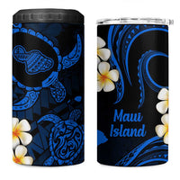 Hawaii Maui Islands Pacific Plumeria 4 in 1 Can Cooler Tumbler Blue Polynesian Tattoo LT9 One Size: 16 oz Blue - Polynesian Pride