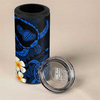 Hawaii Maui Islands Pacific Plumeria 4 in 1 Can Cooler Tumbler Blue Polynesian Tattoo LT9 - Polynesian Pride