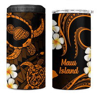 Hawaii Maui Islands Pacific Plumeria 4 in 1 Can Cooler Tumbler Gold Polynesian Tattoo LT9 One Size: 16 oz Gold - Polynesian Pride