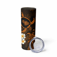 Hawaii Maui Islands Pacific Plumeria Skinny Tumbler Gold Polynesian Tattoo LT9 - Polynesian Pride