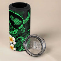 Hawaii Maui Islands Pacific Plumeria 4 in 1 Can Cooler Tumbler Green Polynesian Tattoo LT9 - Polynesian Pride