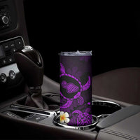 Hawaii Maui Islands Pacific Plumeria Skinny Tumbler Purple Polynesian Tattoo LT9 - Polynesian Pride