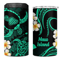 Hawaii Maui Islands Pacific Plumeria 4 in 1 Can Cooler Tumbler Turquoise Polynesian Tattoo LT9 One Size: 16 oz Turquoise - Polynesian Pride