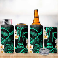 Hawaii Maui Islands Pacific Plumeria 4 in 1 Can Cooler Tumbler Turquoise Polynesian Tattoo LT9 - Polynesian Pride