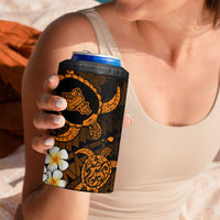 Hawaii Oahu Islands Pacific Plumeria 4 in 1 Can Cooler Tumbler Gold Polynesian Tattoo LT9 - Polynesian Pride