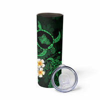 Hawaii Oahu Islands Pacific Plumeria Skinny Tumbler Green Polynesian Tattoo LT9 - Polynesian Pride