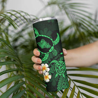 Hawaii Oahu Islands Pacific Plumeria Skinny Tumbler Green Polynesian Tattoo LT9 - Polynesian Pride