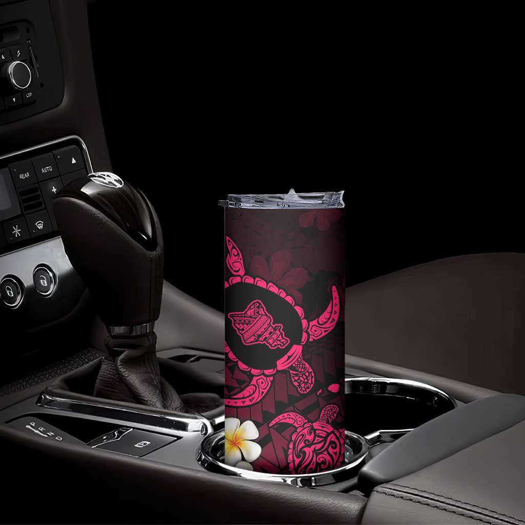 Hawaii Oahu Islands Pacific Plumeria Skinny Tumbler Pink Polynesian Tattoo LT9 - Polynesian Pride