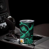 Hawaii Oahu Islands Pacific Plumeria Tumbler Cup Turquoise Polynesian Tattoo