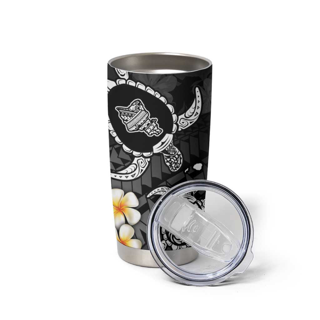 Hawaii Oahu Islands Pacific Plumeria Tumbler Cup White Polynesian Tattoo