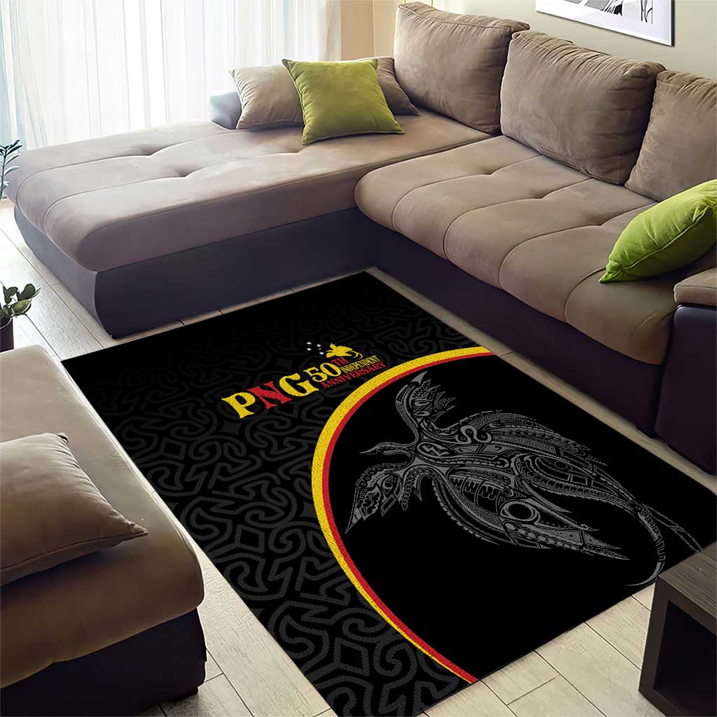 Papua New Guinea 50th Independence Day Area Rug Simple Oro Tapa Pattern - Polynesian Pride