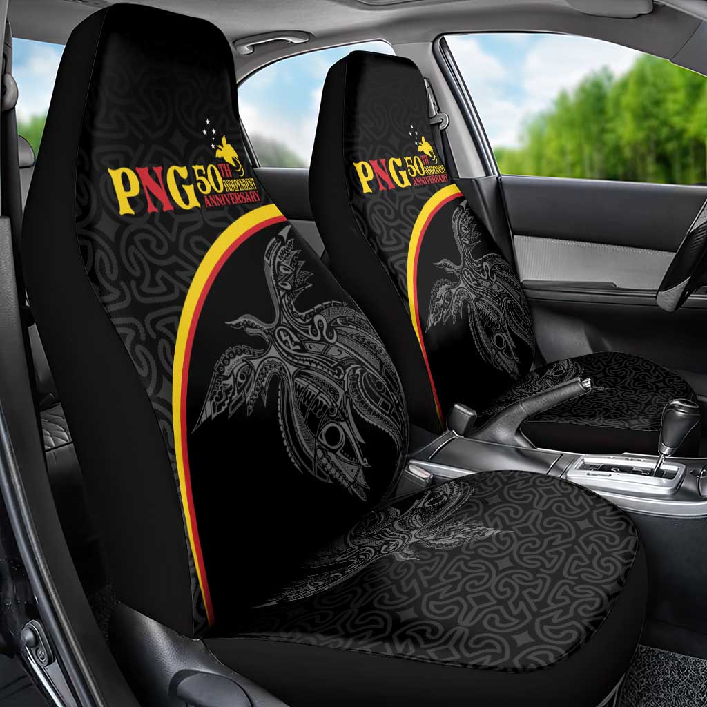 Papua New Guinea 50th Independence Day Car Seat Cover Simple Oro Tapa Pattern LT9 - Polynesian Pride