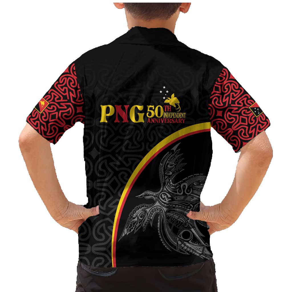Papua New Guinea 50th Independence Day Family Matching Mermaid Dress and Hawaiian Shirt Simple Oro Tapa Pattern LT9 - Polynesian Pride