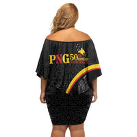 Papua New Guinea 50th Independence Day Family Matching Off Shoulder Short Dress and Hawaiian Shirt Simple Oro Tapa Pattern LT9 - Polynesian Pride