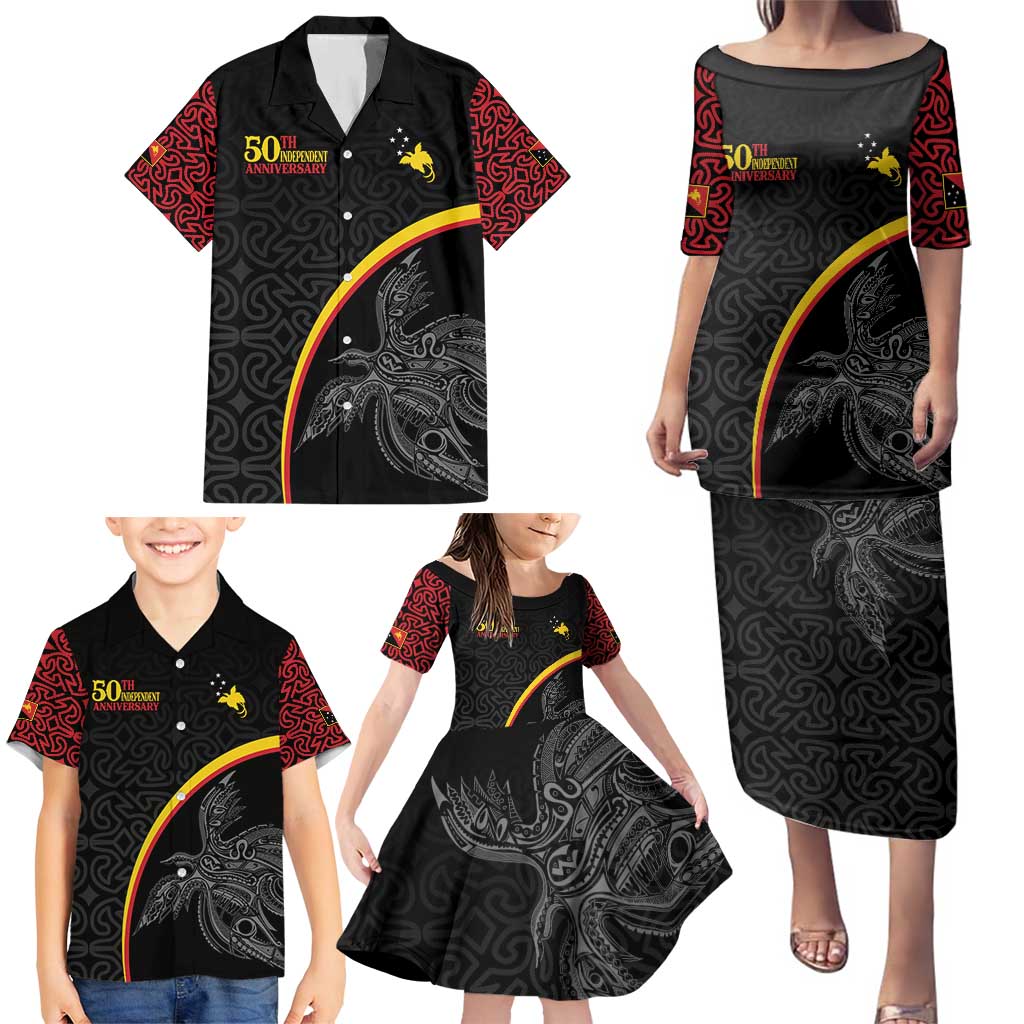 Papua New Guinea 50th Independence Day Family Matching Puletasi and Hawaiian Shirt Simple Oro Tapa Pattern LT9 - Polynesian Pride