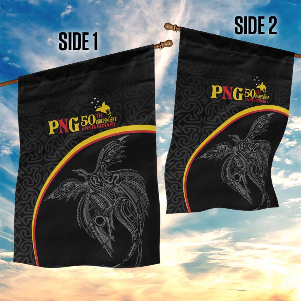 Papua New Guinea 50th Independence Day Garden Flag Simple Oro Tapa Pattern - Polynesian Pride