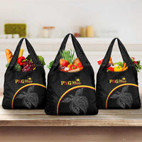 Papua New Guinea 50th Independence Day Grocery Bag Simple Oro Tapa Pattern - Polynesian Pride