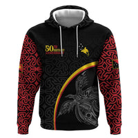 Papua New Guinea 50th Independence Day Hoodie Simple Oro Tapa Pattern LT9 Pullover Hoodie Black - Polynesian Pride