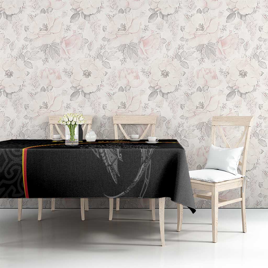 Papua New Guinea 50th Independence Day Tablecloth Simple Oro Tapa Pattern - Polynesian Pride