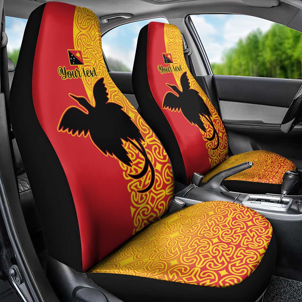 Papua New Guinea Oro Tapa Personalised Car Seat Cover Simple Bird of Paradise Style LT9 - Polynesian Pride