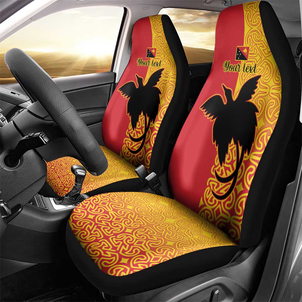 Papua New Guinea Oro Tapa Personalised Car Seat Cover Simple Bird of Paradise Style LT9 - Polynesian Pride