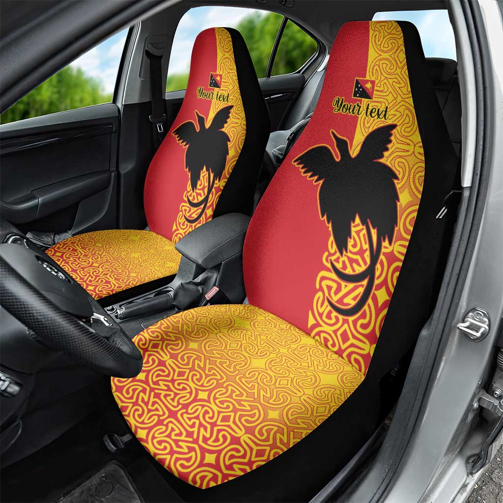 Papua New Guinea Oro Tapa Personalised Car Seat Cover Simple Bird of Paradise Style LT9 - Polynesian Pride