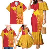 Papua New Guinea Oro Tapa Personalised Family Matching Mermaid Dress and Hawaiian Shirt Simple Bird of Paradise Style LT9 - Polynesian Pride