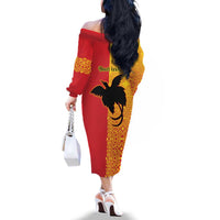 Papua New Guinea Oro Tapa Personalised Family Matching Off The Shoulder Long Sleeve Dress and Hawaiian Shirt Simple Bird of Paradise Style LT9 - Polynesian Pride